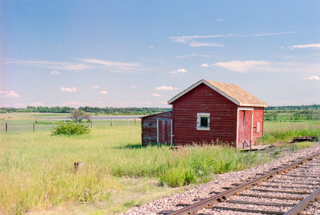 Old railway shed, Warden, Alberta, 2 July 2001