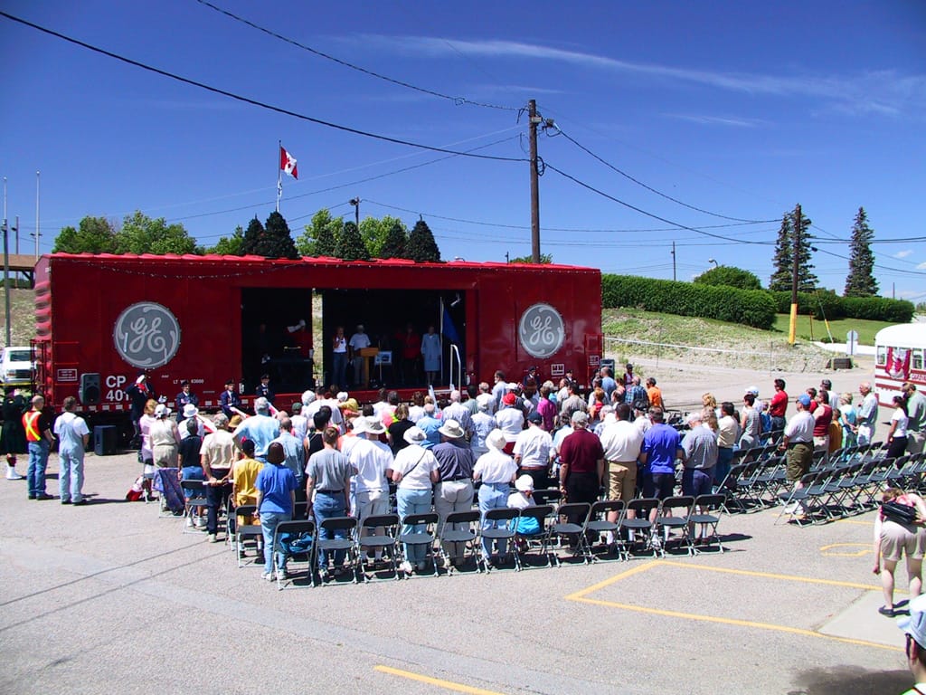 Podium at Canada Day, Ogden, Calgary, Alberta, 1 July 2003