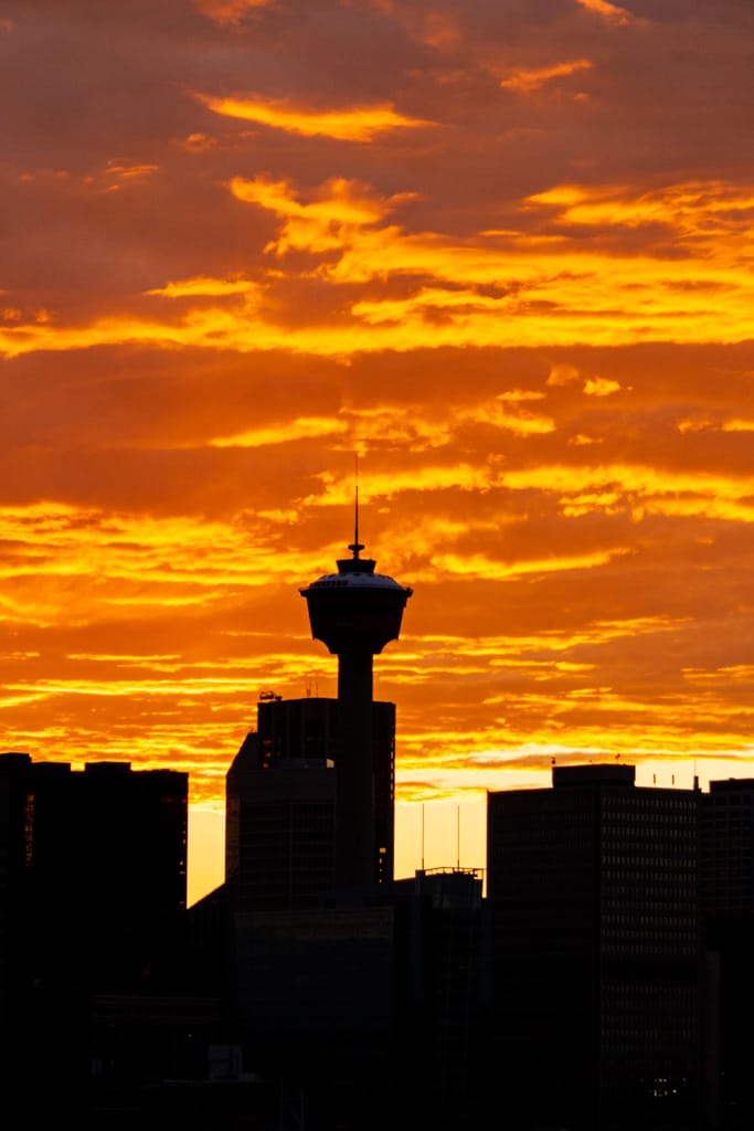 Calgary Tower silhouette, Alberta, 16 July 2011