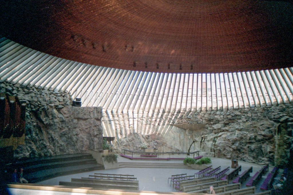 Temppeliaukion Church, Helsinki, Finland, 14 July 1989