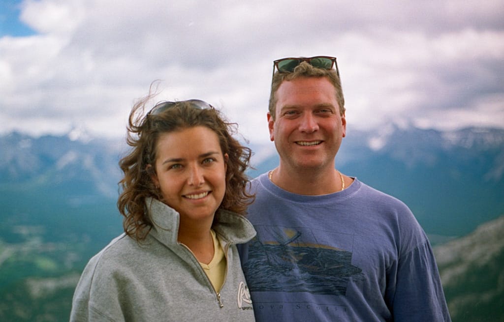 Cathy and Craig atop Sulphur Mountain, Banff National Park, Alberta, 10 July 2000