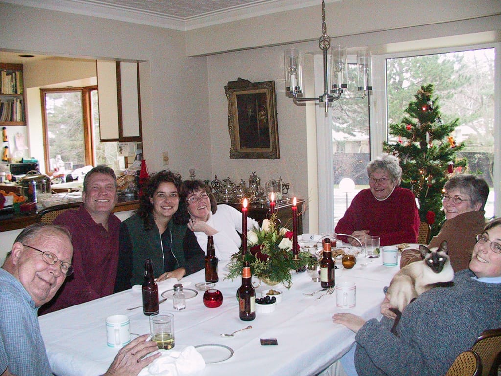 Lunch with family and cousins, Oakville, Ontario, 24 December 2001