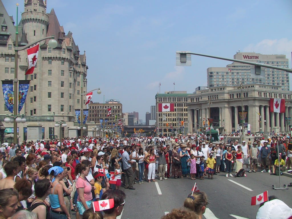 Canada Day on Laurier St. in Ottawa, Ontario, 1 July 2002