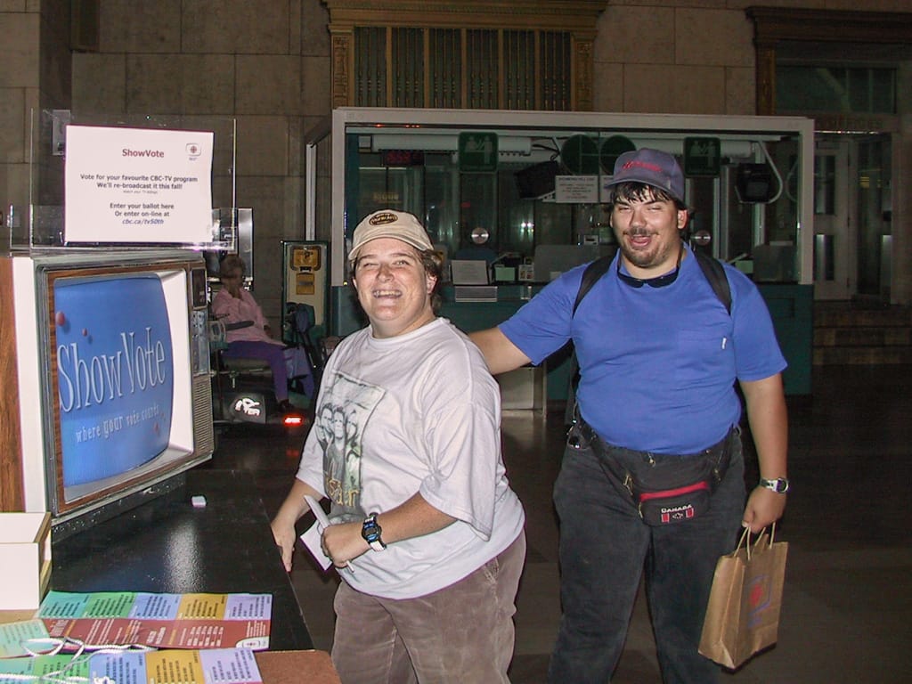 Emily and Sydney, Toronto Union Station, Ontario, 22 September 2002
