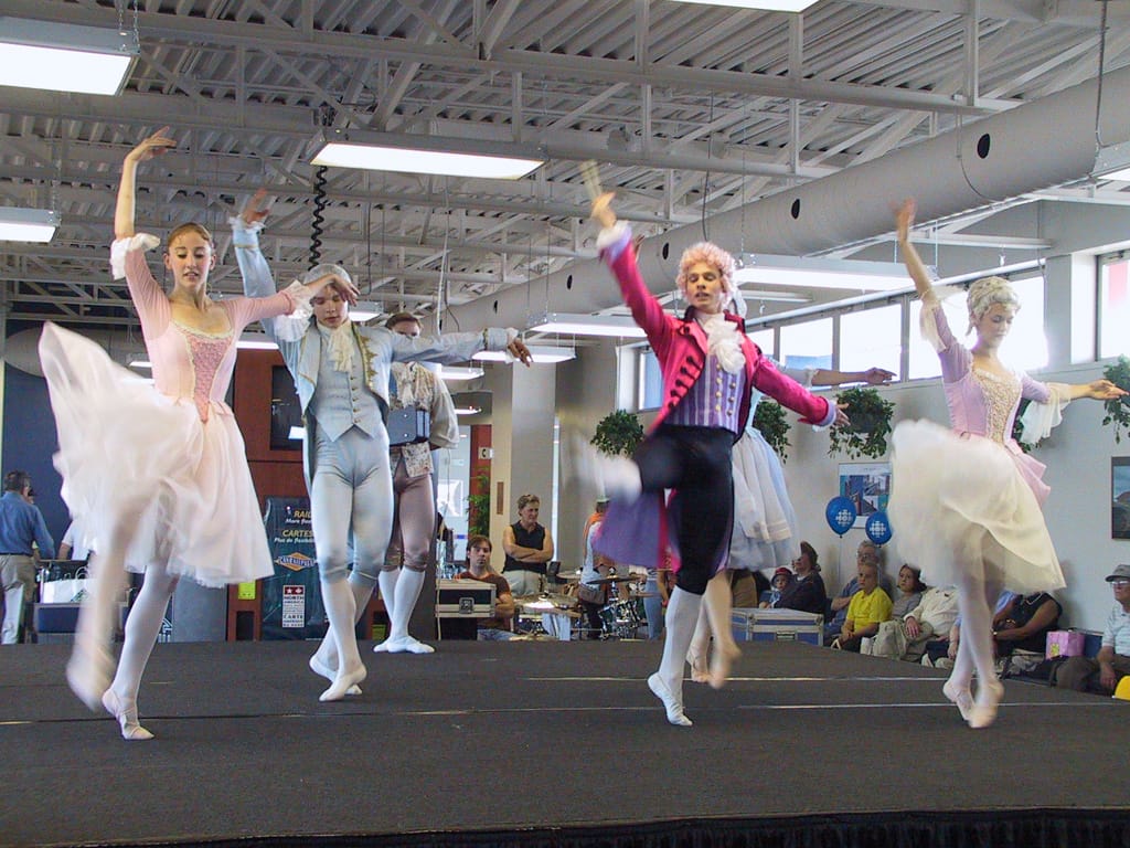 Moncton Ballet performs in the station, Moncton, New Brunswick, 2 October 2002