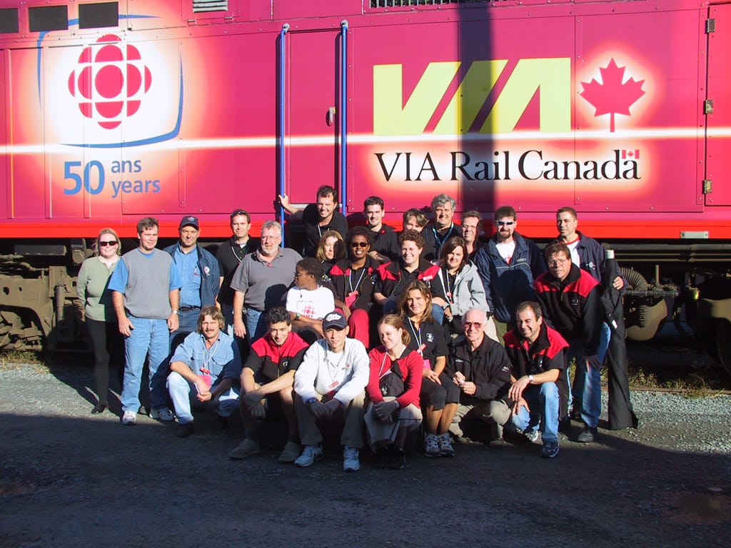 The CBC TV 50th Anniversary crew, Halifax, Nova Scotia, 4 October 2002