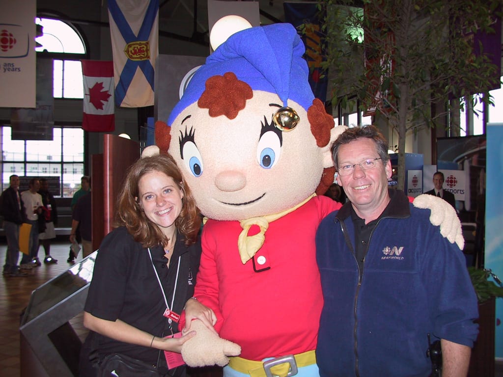 Stephanie, Gerry, and someone in the Noddy costume, Halifax, Nova Scotia, 5 October 2002