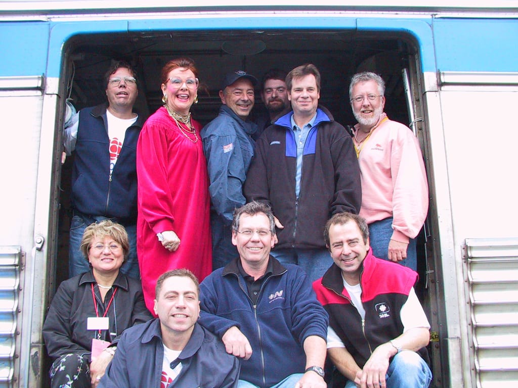 Mary with the Technical Crew, Halifax, Nova Scotia, 5 October 2002