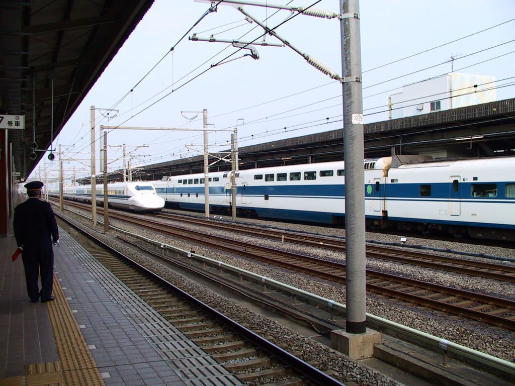Shinkansen at Shin-Fuji station, Japan, 29 April 2003