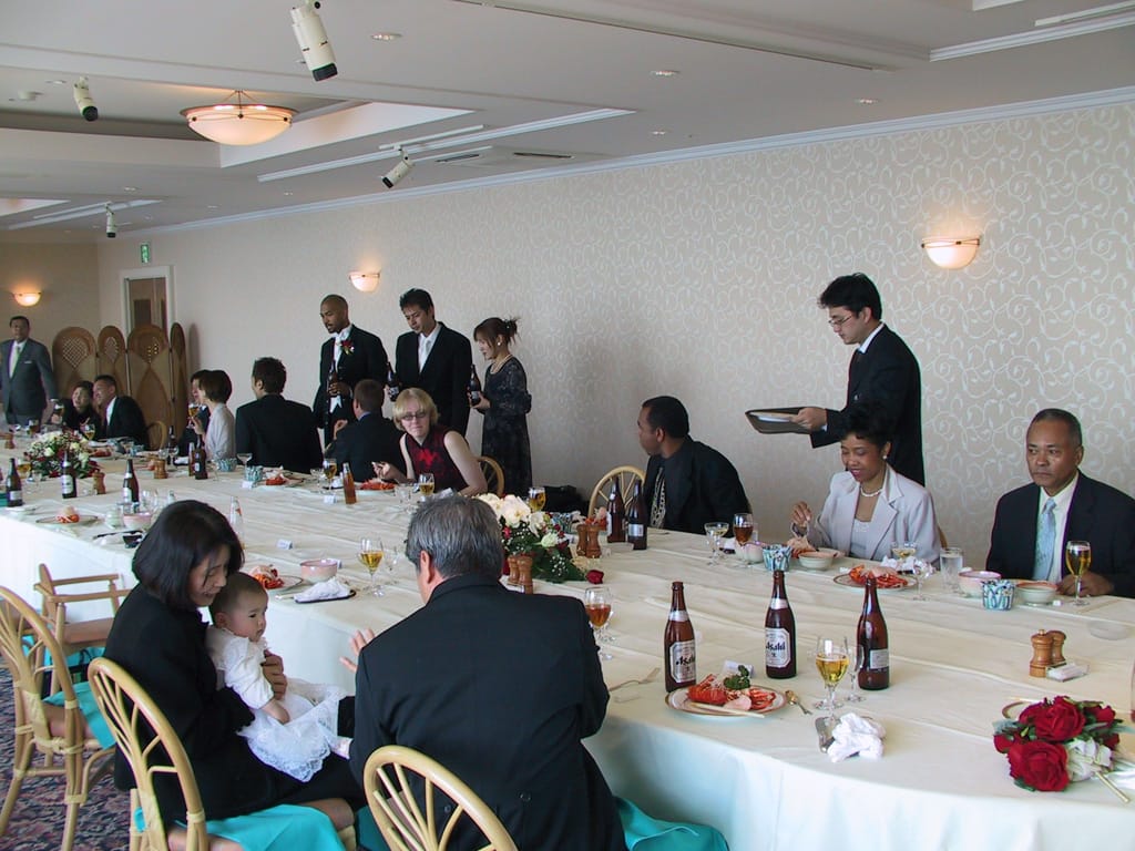 Family reception meal, Irako View Hotel, Aichi, Japan, 28 March 2004
