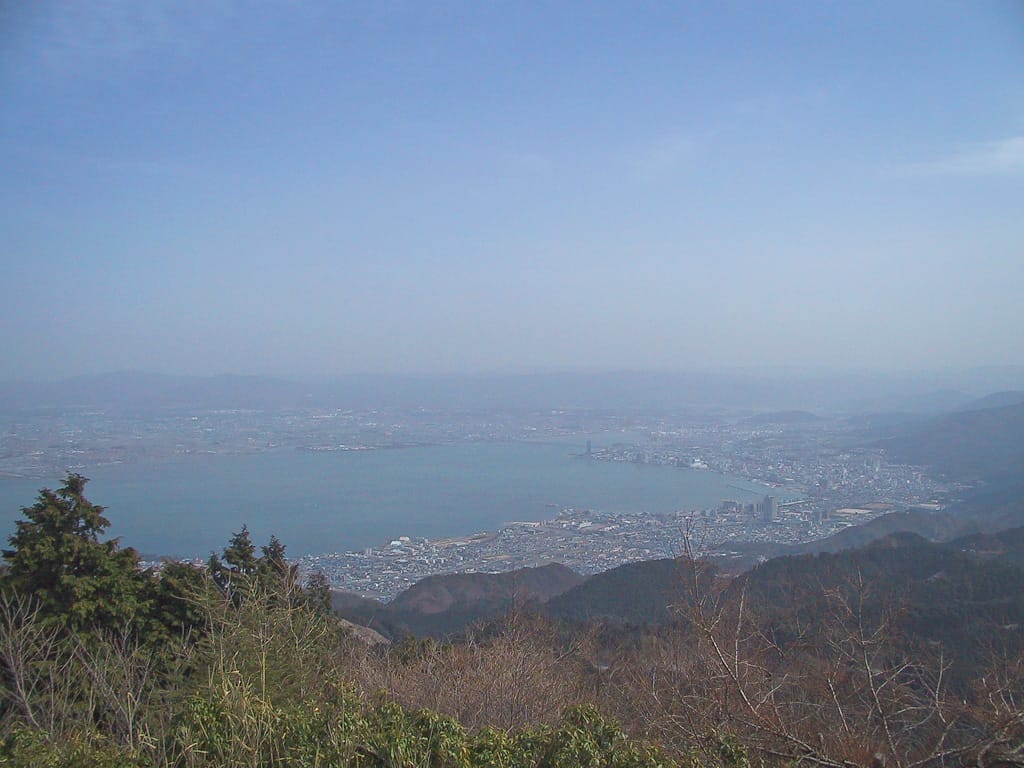 Otsu as seen from Mt. Miei, Kyoto, Japan, 1 April 2004