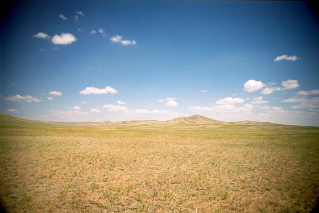 The scenery as you drive in Mongolia