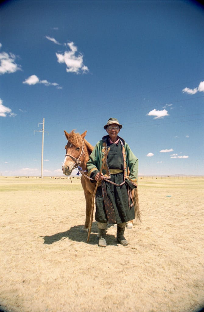 Nomadic herder near Erdene Zuu, Mongolia