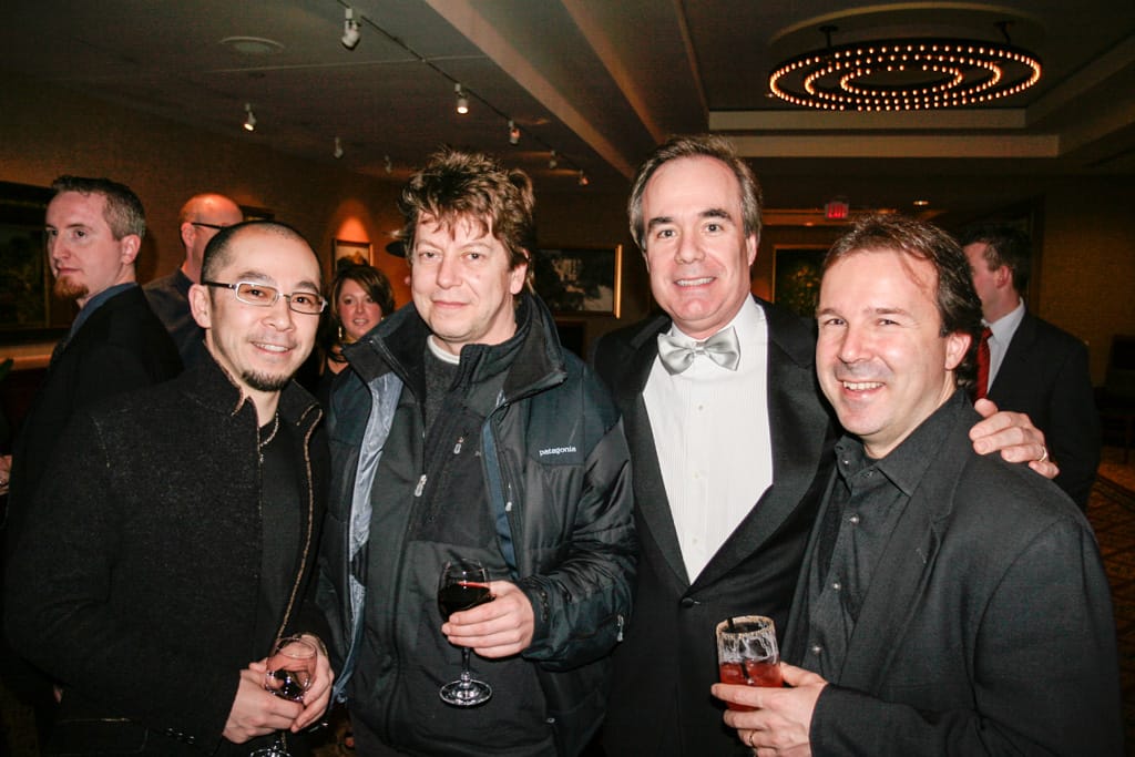 Benno, Mich, Jerry, Dan at the Hyatt for CMMYs, 16 February 2006