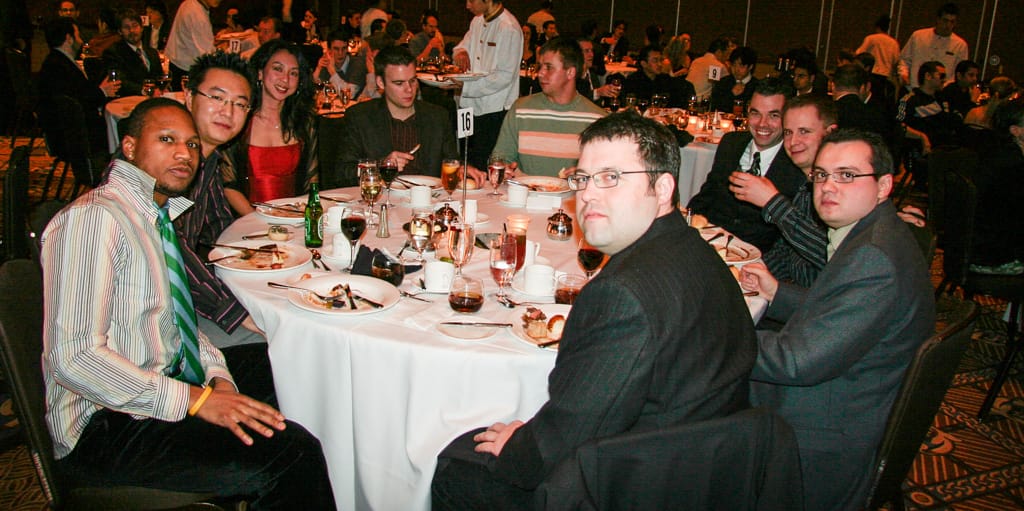 Table 16's occupants at the Hyatt hotel for CMMYs, 16 February 2006