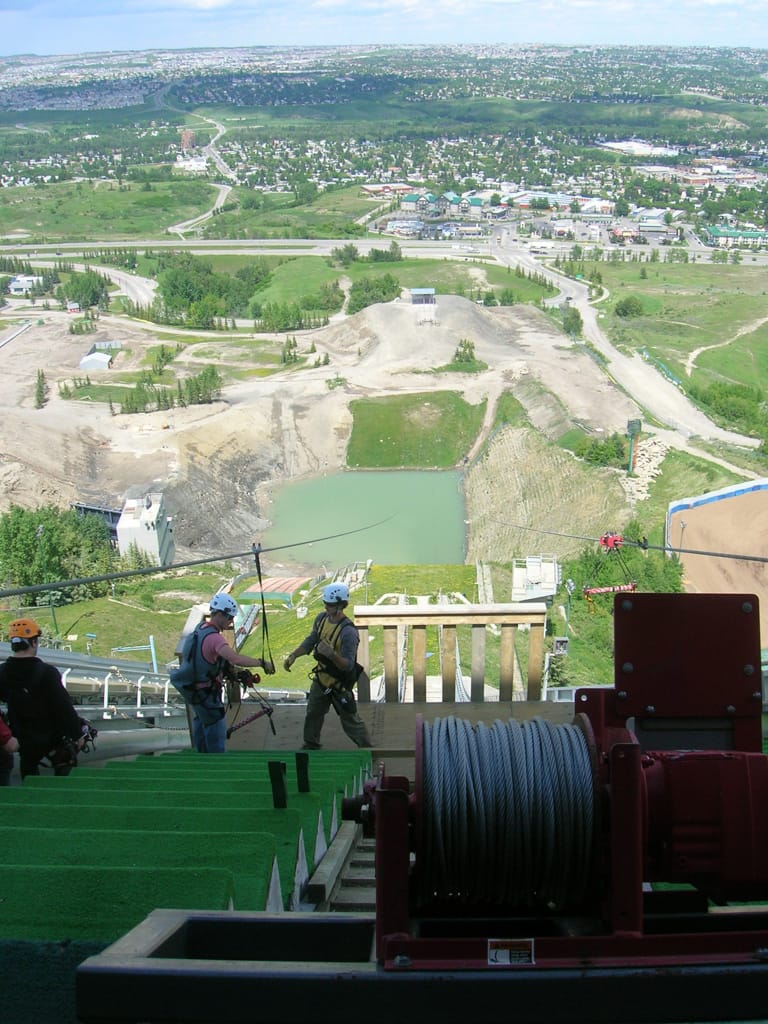 Top of the zipline, Canada Olympic Park, Calgary, Alberta, 8 June 2007