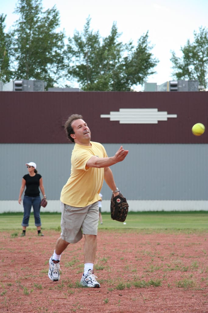 Dan pitches, Victoria Park, Calgary, Alberta, 24 July 2007
