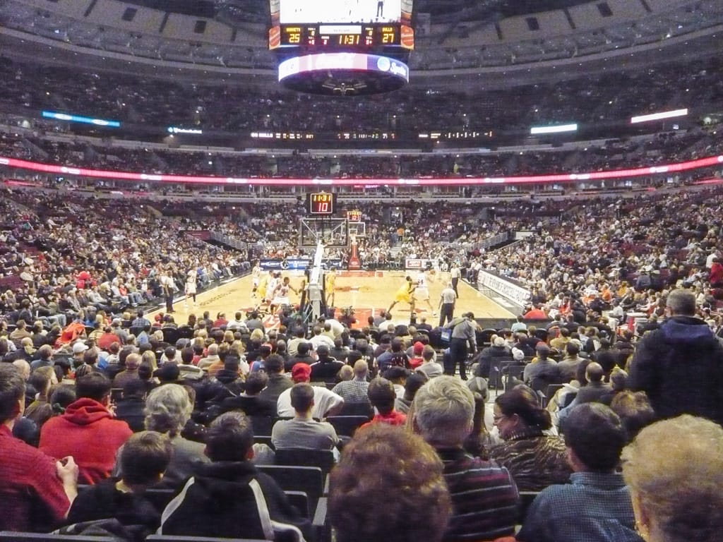 The Chicago Bulls play the Hornets, Chicago, Illinois, United States, 12 February 2008