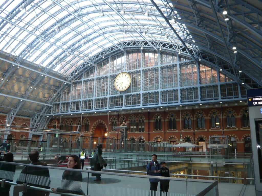 St. Pancras Station while taking baby for a walk, London, England, 3 April 2008