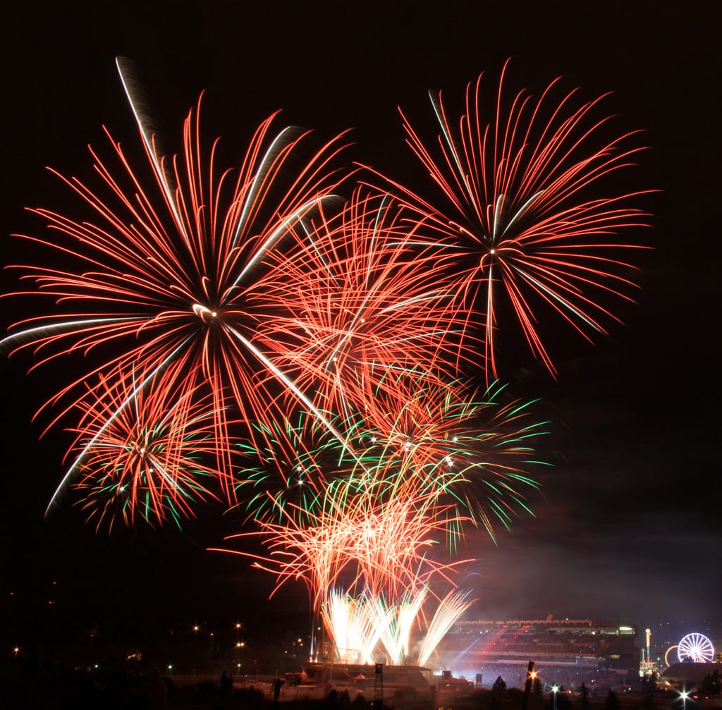 Stampede fireworks, Calgary, Alberta, 16 July 2011