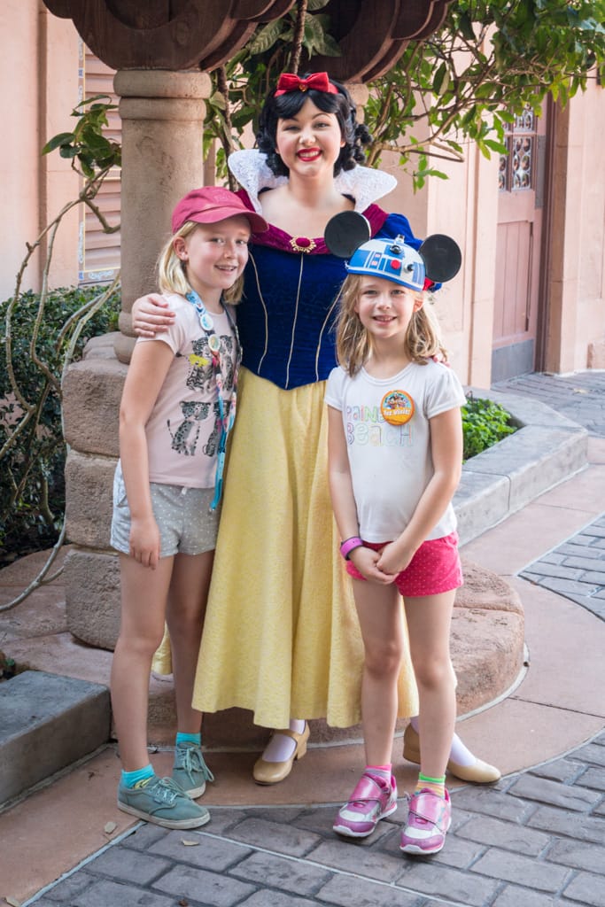Meeting Snow White at Epcot Center, Walt Disney World, Orlando, Florida, 19 December 2016