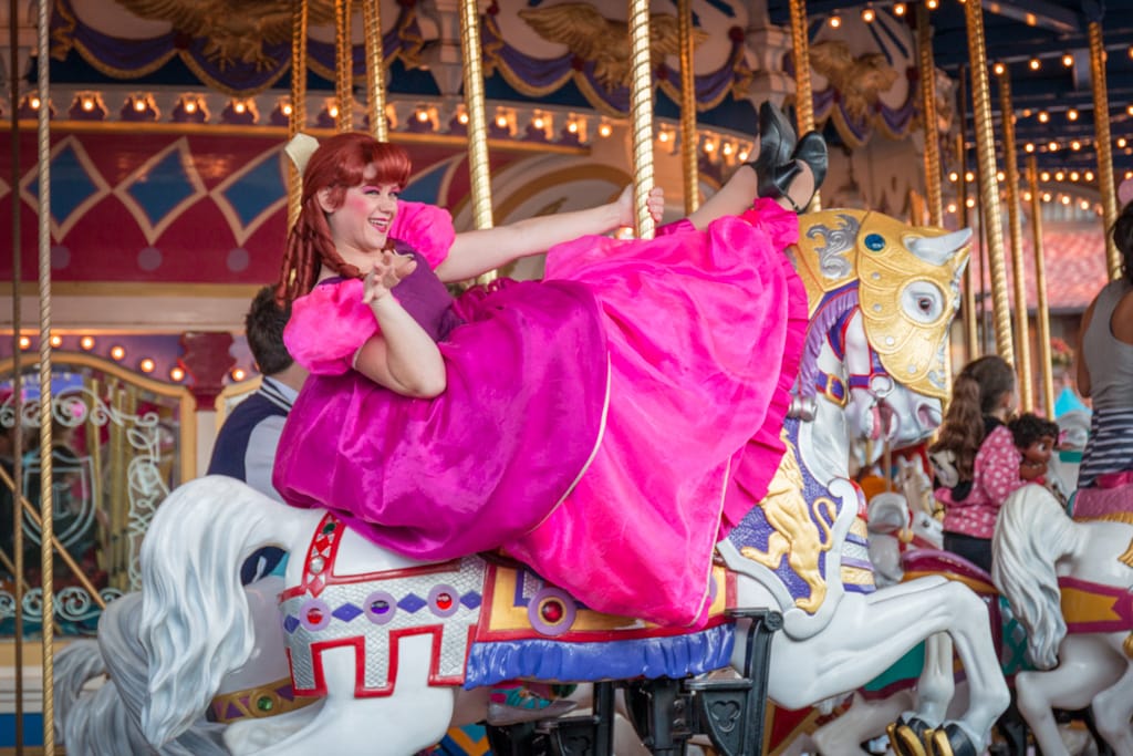 Anastasia on the carousel in Magic Kingdom, Walt Disney World, Orlando, Florida, 23 December 2016